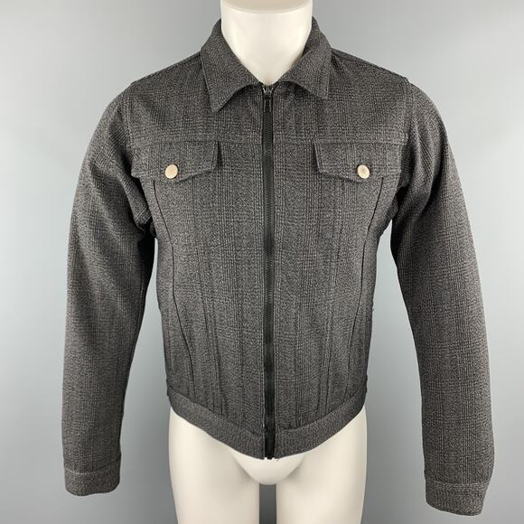 MARC JACOBS Size 36 Gray Glenplaid Yack Zip Trucker Jacket - Picture 1 of 7